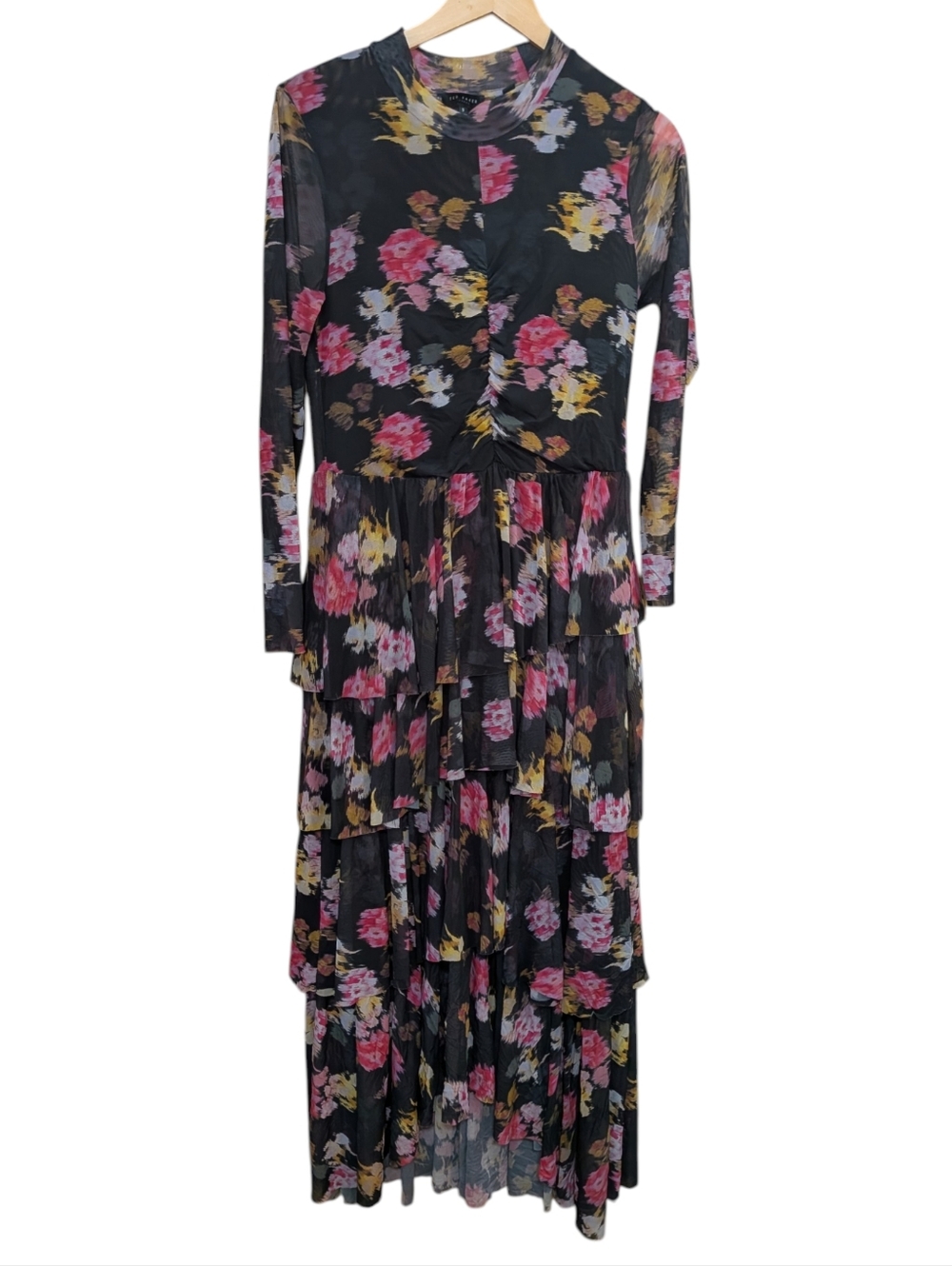 Tiloula Dress TED BAKER Long Sleeve Floral Size EU 5/US 12 - Picture 5 of 9